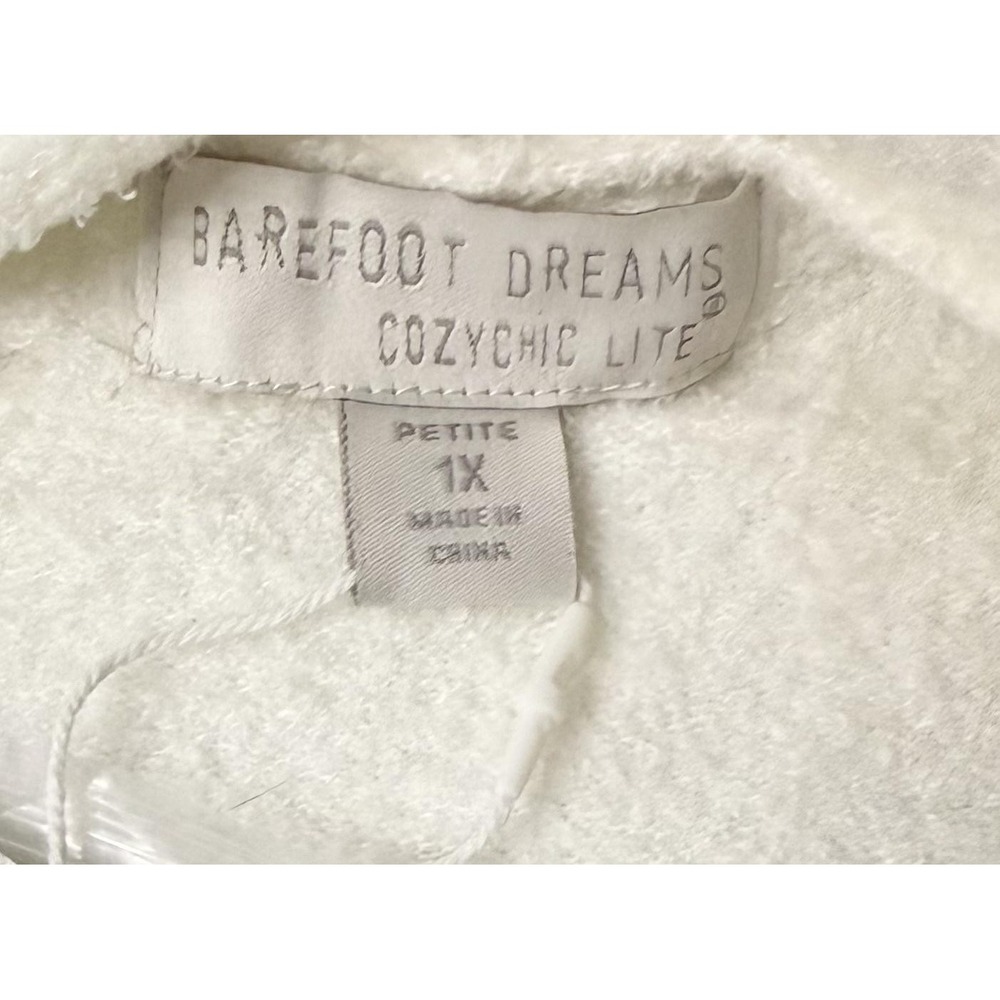 Barefoot Dreams CozyChic Ribbed Island Wrap Cardigan Womens 1X Petite Pearl Open - Picture 4 of 14